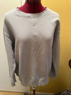 Tna Women's Distressed Relaxed Crewneck Sweatshirt - Light Gray